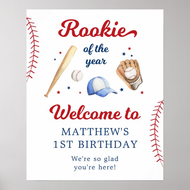 Póster Bienvenida al primer cumpleaños de Rookie of the Y (Frente)