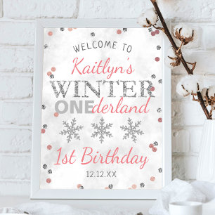 Póster Bienvenida al primer cumpleaños de Winter ONEderla