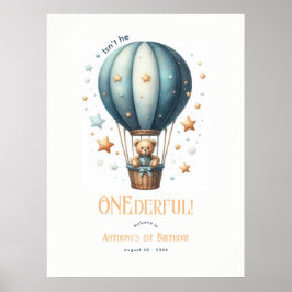 Póster Bienvenida al Primer Cumpleaños Maravilloso