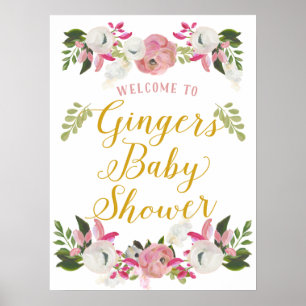 Póster Bienvenida al Rótulo de la puerta de Baby Shower d