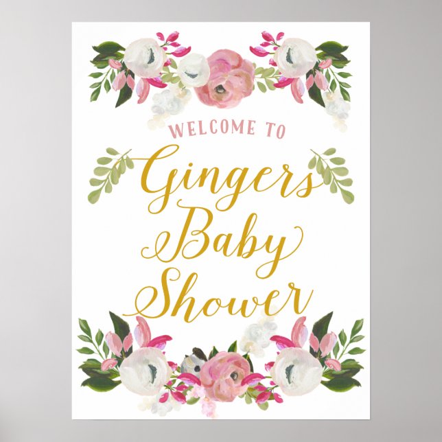 Póster Bienvenida al Rótulo de la puerta de Baby Shower d (Frente)
