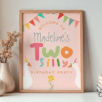 Bienvenida al segundo cumpleaños de niñas Rosa Dos