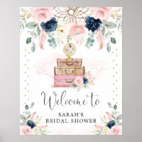 Bienvenida al Shower Nupcial de Viajes Boho Navy B