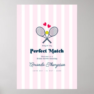 Póster Bienvenida al tenis elegante de boda de Preparació