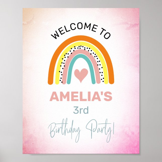 Póster Bienvenida al tercer Fiesta de cumpleaños del Chic (Frente)