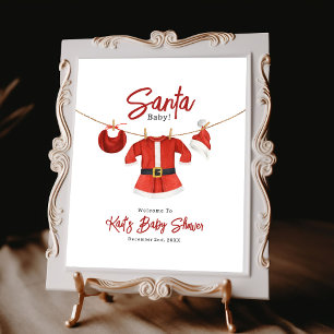 Póster Bienvenida al vestido Chica de Santa Baby Shower
