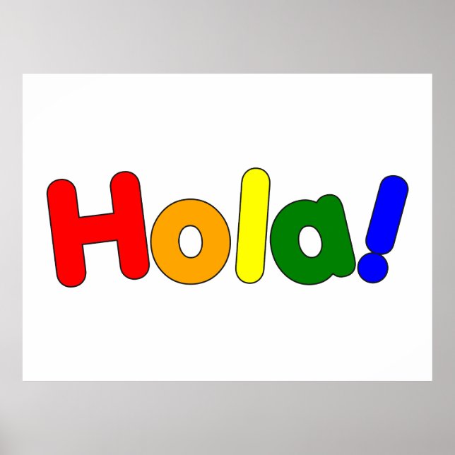 Póster Bienvenida arcoiris español: Espanol Iris Hola (Frente)