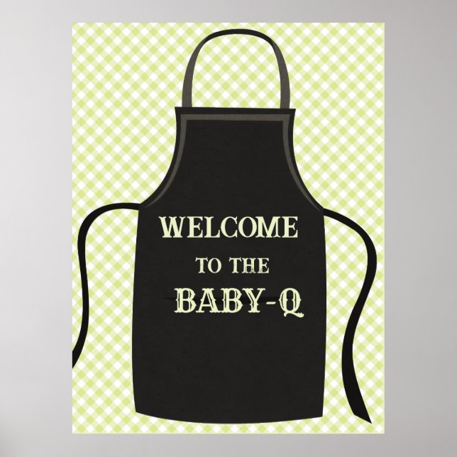 Póster Bienvenida Baby-Q de Gingham (Frente)