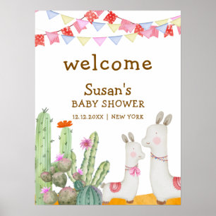 Póster Bienvenida Baby Shower a Cactus Fiesta Desert de L