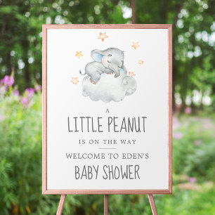 Póster Bienvenida Baby Shower a Elephant Boy Little Peanu