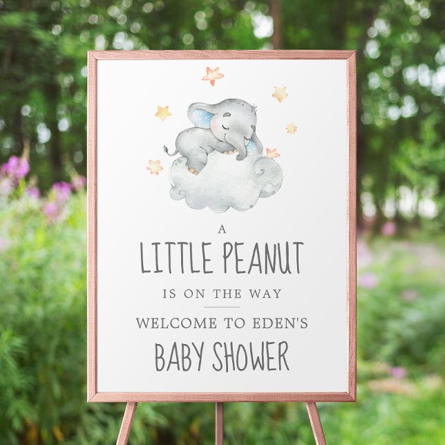 Póster Bienvenida Baby Shower a Elephant Boy Little Peanu (Subido por el creador)