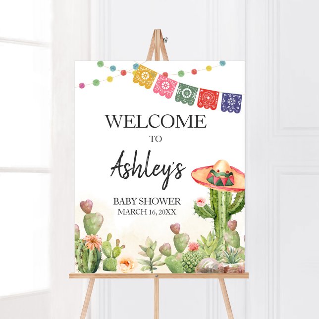 Póster Bienvenida Baby Shower a Fiesta Taco 'Bout (Cinco De Mayo Taco Bout Baby Shower Welcome Sign)