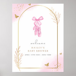 Póster Bienvenida Baby Shower a la elegante Arch Ballerin