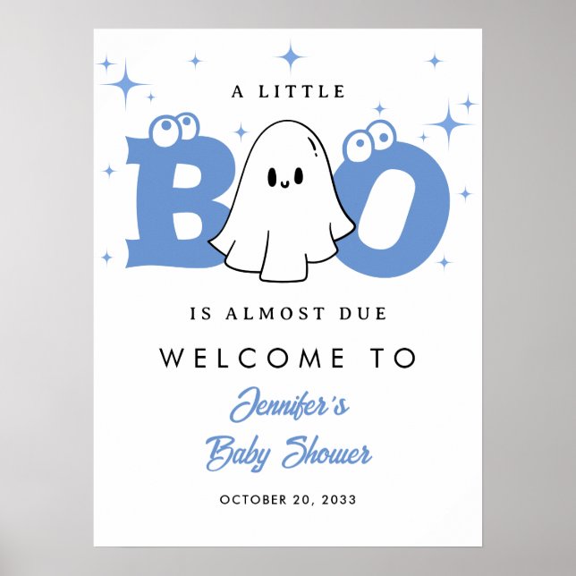 Póster Bienvenida Baby Shower a Little Boo Boy de Hallowe (Frente)