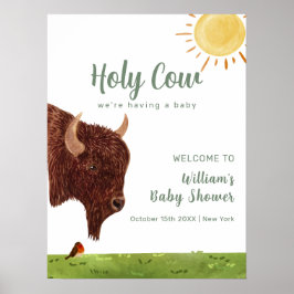 Póster Bienvenida Baby Shower a los Animales de la Granja