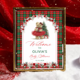 Póster Bienvenida Baby Shower a los Navidades de Teddy Be