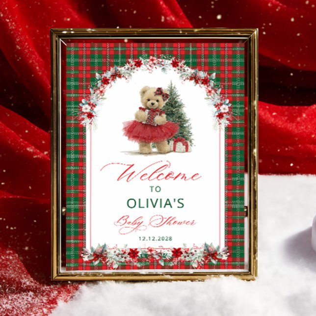 Póster Bienvenida Baby Shower a los Navidades de Teddy Be (Subido por el creador)