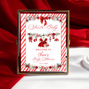 Póster Bienvenida Baby Shower a Santa Bebé