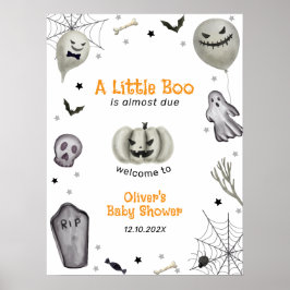 Póster Bienvenida Baby Shower a un niño fantasma moderno