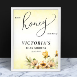 Póster Bienvenida Baby Shower a una pequeña abeja