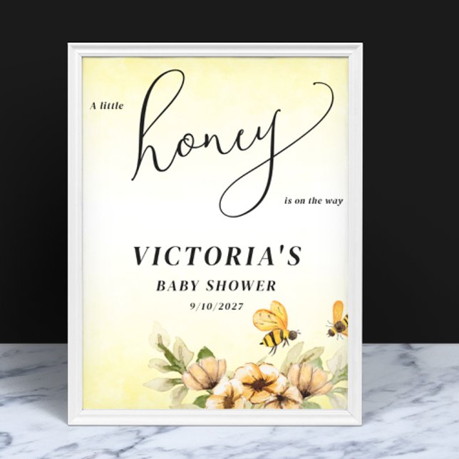 Póster Bienvenida Baby Shower a una pequeña abeja (Subido por el creador)