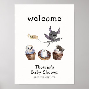 Póster Bienvenida Baby Shower al quequitos de Little Boo