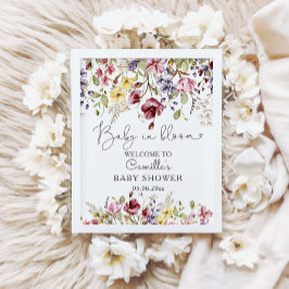 Póster Bienvenida Baby Shower De Baby In Bloom Wildflower