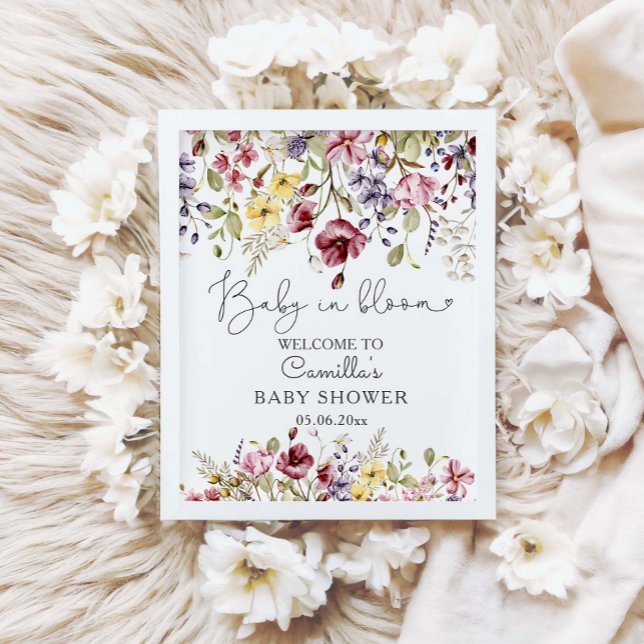 Póster Bienvenida Baby Shower De Baby In Bloom Wildflower (Subido por el creador)