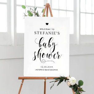 Póster Bienvenida Baby Shower de Black Bold Script