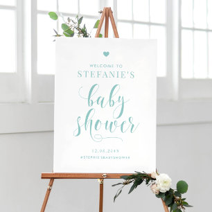 Póster Bienvenida Baby Shower de Blue Bold Script