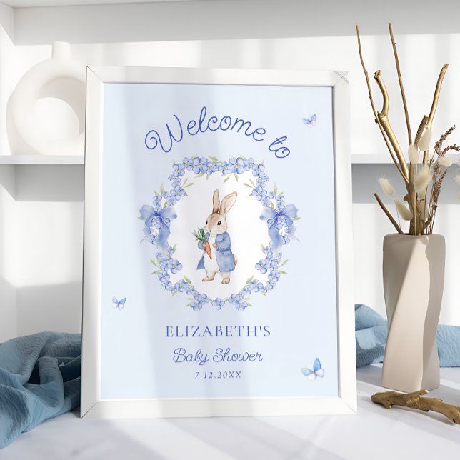 Póster Bienvenida Baby Shower de Blue Peter Rabbit (Subido por el creador)