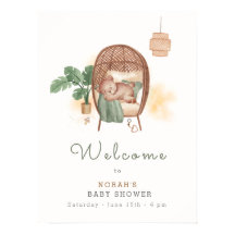 Bienvenida Baby Shower de Boho Cosy Teddy Bear