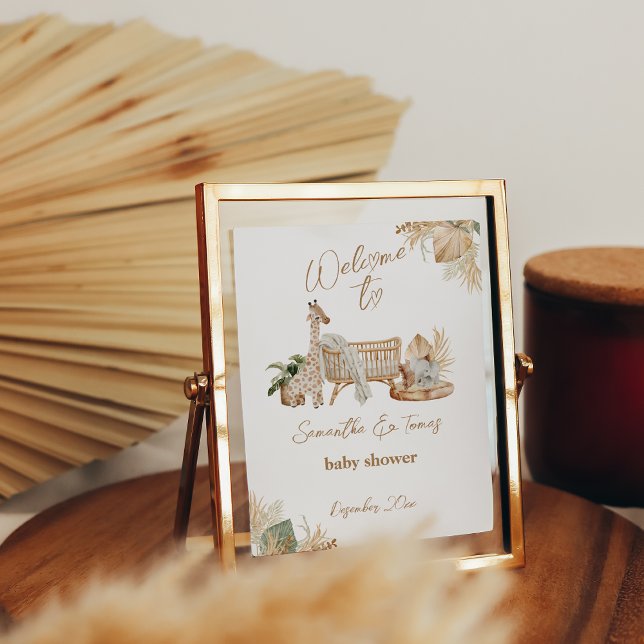 Póster Bienvenida Baby Shower de Boho Modern Heart Font (Subido por el creador)