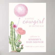 Bienvenida Baby Shower de Cactus Balloon Cowgirl