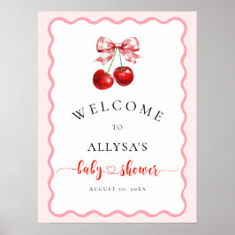 Póster Bienvenida Baby Shower de Coquette Cherry On Top W