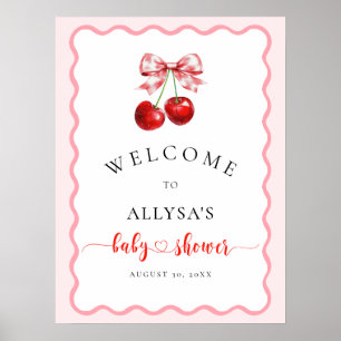 Póster Bienvenida Baby Shower de Coquette Cherry On Top W