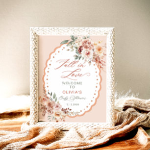Póster Bienvenida Baby Shower de Fall in Love Boho