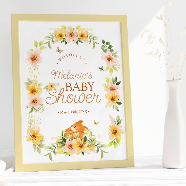 Póster Bienvenida Baby Shower de Floral Storybook Fox (Subido por el creador)