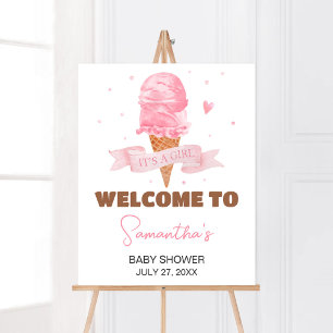 Póster Bienvenida Baby Shower de Ice Cream
