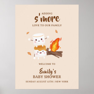 Póster Bienvenida Baby Shower De Kawaii'S Love Campfire