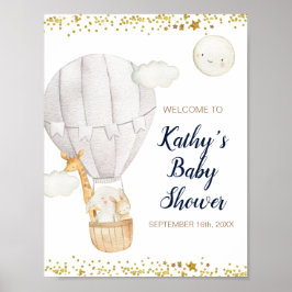 Póster Bienvenida Baby Shower de la jungla de globos aero