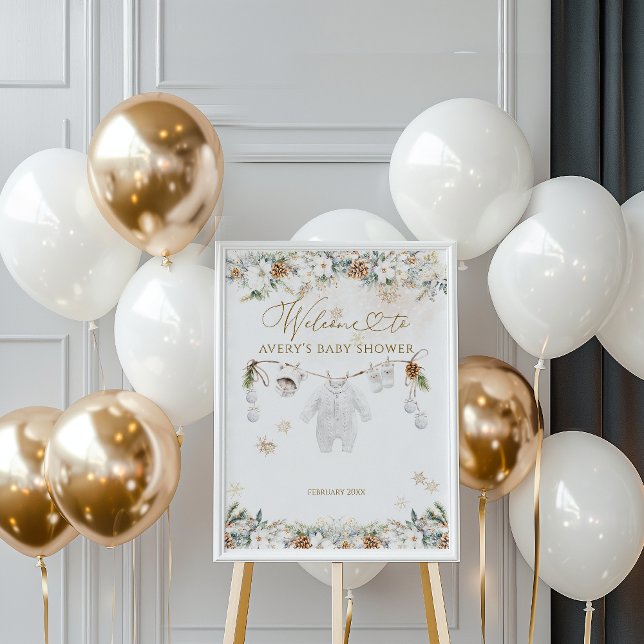 Póster Bienvenida Baby Shower de la línea de ropa fría ex (Subido por el creador)