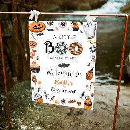 Póster Bienvenida Baby Shower de Little Boo de Halloween