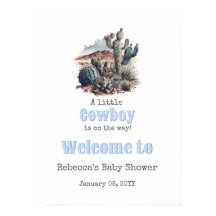 Bienvenida Baby Shower de Little Cowboy Western Bl
