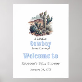 Póster Bienvenida Baby Shower de Little Cowboy Western Bl