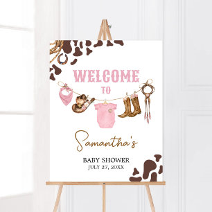 Póster Bienvenida Baby Shower de Little Cowgirl