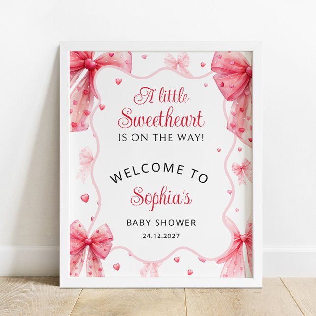 Póster Bienvenida Baby Shower de Little Slove Cute Bow (Subido por el creador)