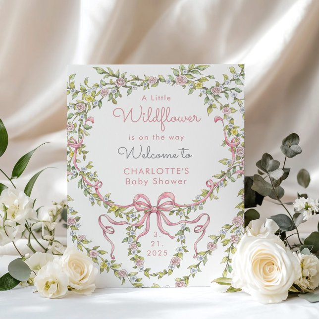 Póster Bienvenida Baby Shower de Little wildflower pink B (Subido por el creador)