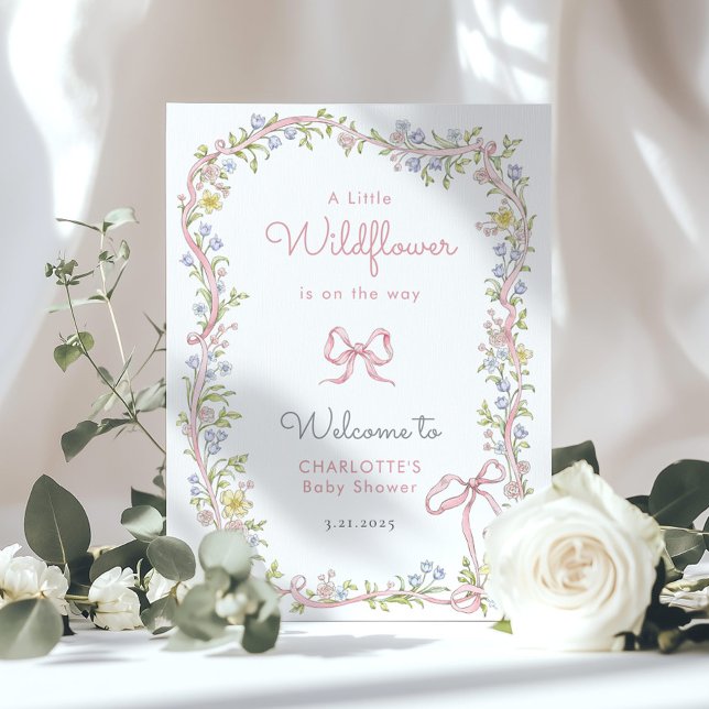 Póster Bienvenida Baby Shower de Little wildflower pink B (Subido por el creador)