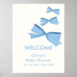 Póster Bienvenida Baby Shower de Moderno Little Bow Frame